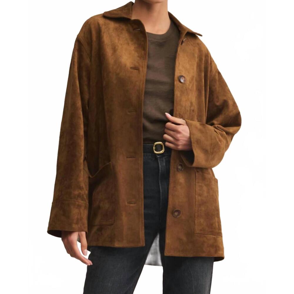NEW Z SUPPLY decker suede chore jacket in coconut